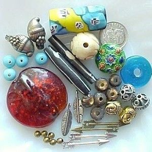 Large Hole Lampwork Glass Beads Macrame Craft Beading Kit Bohemian Charms